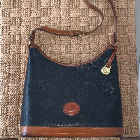Dooney & Bourke Handbags - Navy DOONEY & BOURKE vintage large hobo bag AWL all weather leather 90s 1990s
